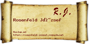 Rosenfeld József névjegykártya